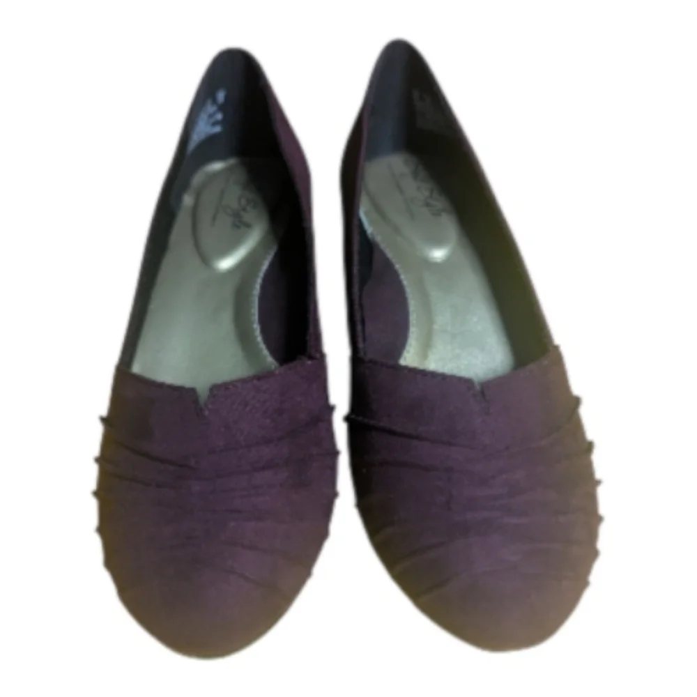 Soft Style Women's Shoes Wedges Pumps Size 5.5 Purple Faux Suede